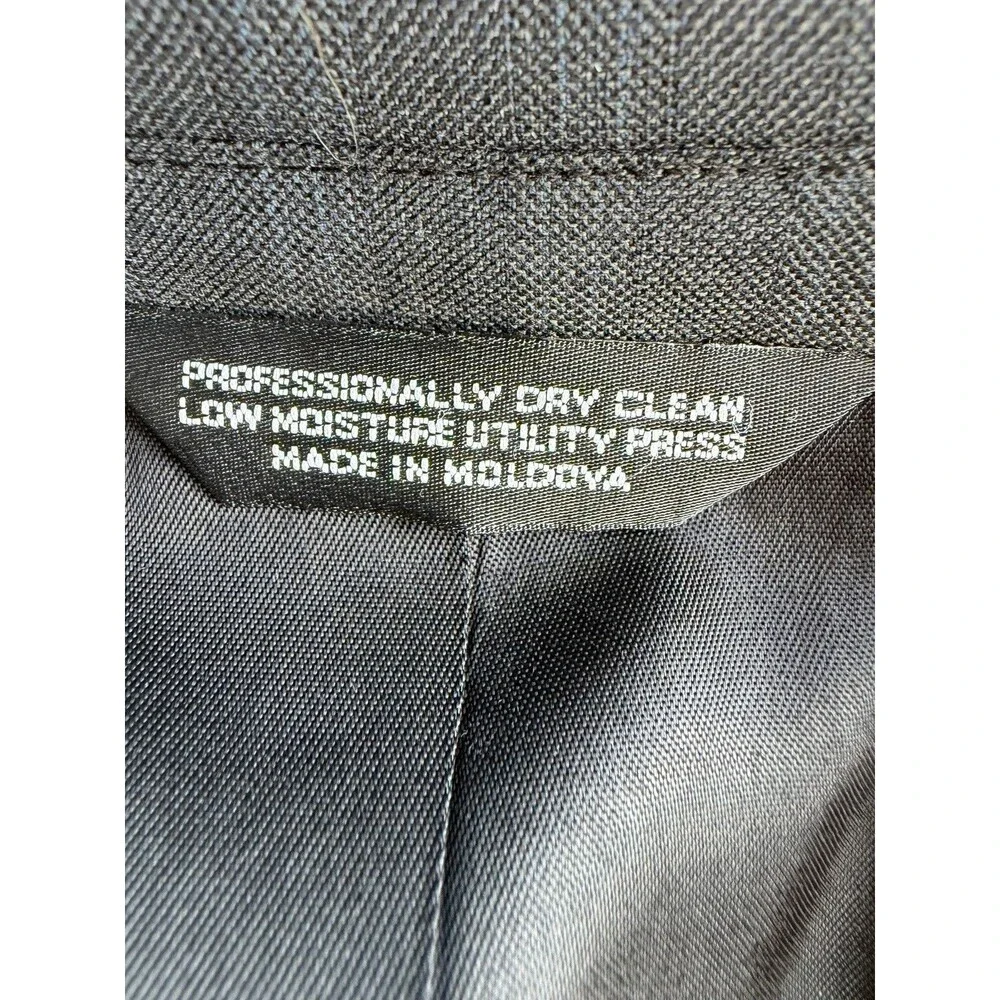 Perry Ellis Portfolio 44R Gray 100% Worsted Wool Blazer Sport Coat 3 Button